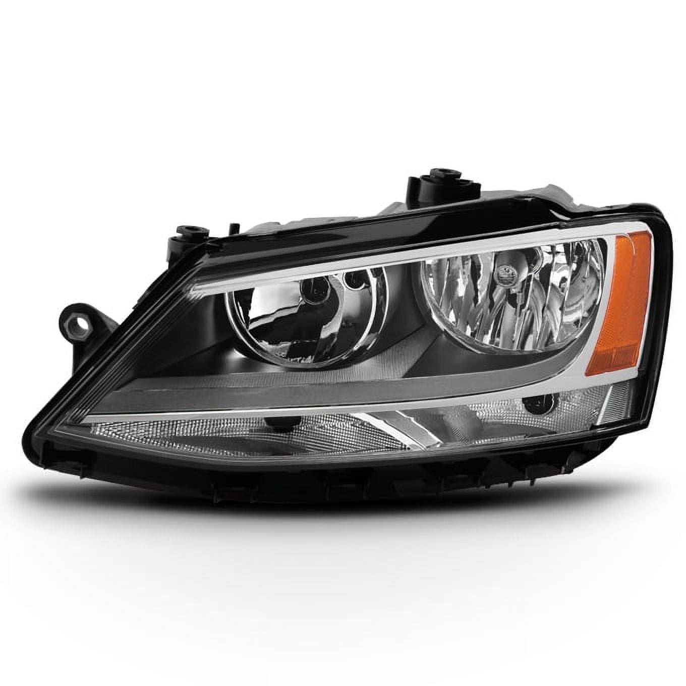 AKKON - For 2015-2019 VW GTI Golf Models Driver Side Only Halogen  Headlights Assembly Chrome Housing Clear Lens