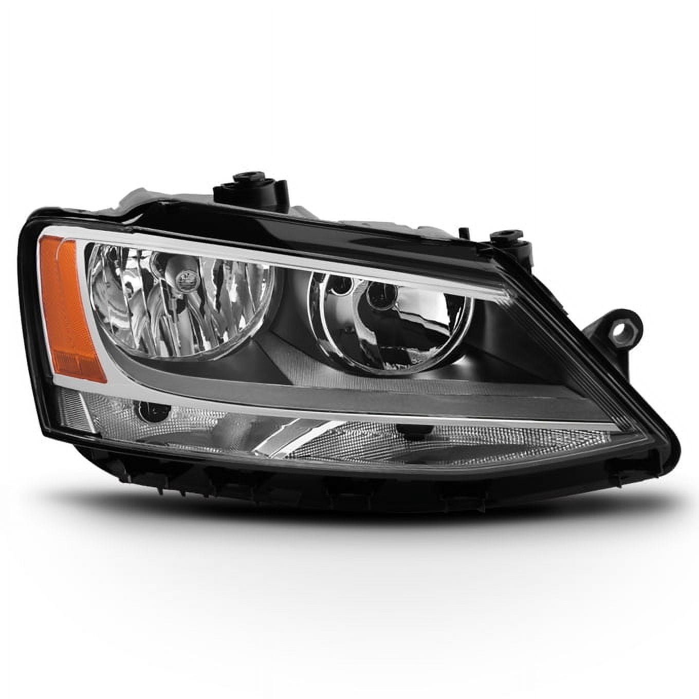 Right Passenger Side Headlight Replacement – For 2011-2018 VW Jetta Sedan, Chrome Housing