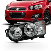 AKKON - For 2012-16 Chevrolet Sonic Driver Side Halogen Headlight Assembly Chrome Housing Clear Lens