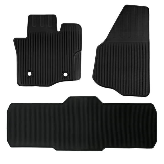 AKKON - For 2012 2013 2014 2015 2016 SuperDuty Extended/Crew Cab Heavy Duty Tray Style Black 3pcs Set Floormat