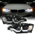 thumbnail image 1 of AKKON - For 2012 2013 2014 2015 BMW F30 3-Series Sedan [FULL LED] Halogen-Type Projector Black Headlights Pair Replacement LH+RH, 1 of 7