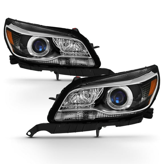 AKKON - For 2013-15 Chevy Malibu HID Projector Headlight Assembly Chrome Housing Clear Lens Full Set