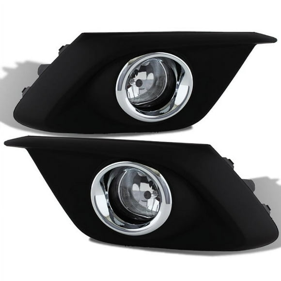 AKKON - For 2014 2015 2016 Mazda3 Mazda 3 4DR 5DR Black Bracket Clear Lens Fog Light W/ Switch