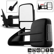 AKKON - For 2014-2020 Chevy Silverado / GMC Sierra Power Heated Smoke LED Tow Mirrors LH + RH