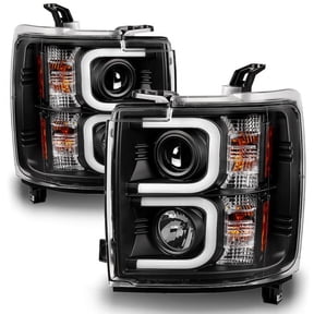 AKKON - For 2015-2019 Chevy Silverado Heavy Duty Black Dual LED DRL Projector Replacement Headlights Lamp
