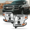 thumbnail image 1 of AKKON - For 2015-2020 Chevy Suburban Tahoe Halogen Type Models Chrome Housing LED DRL Projector Headlights, 1 of 7