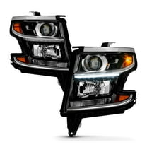 AKKON - For 2015-2020 Chevy Suburban Tahoe Pickup OE Direct Replacement Projector Black Headlight Assembly L R Pair