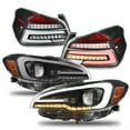 thumbnail image 1 of AKKON - For 2015-2021 Subaru WRX/WRX STI C-Shape LED Sequential Signal Black Projector Headlight + FULL LED Tail Brake Light, 1 of 7