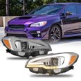 thumbnail image 1 of AKKON - For 2015-2021 WRX/WRX STI C-Shape LED DRL + LED Sequential Signal Chrome Projector Headlight, 1 of 7