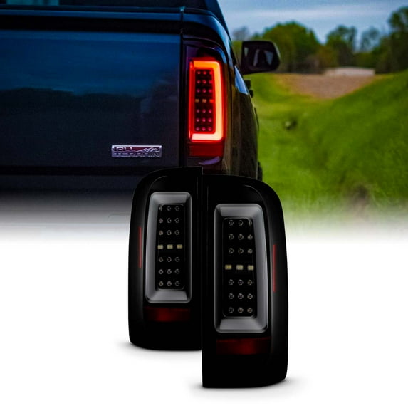 AKKON - For 2015-2022 Chevy Colorado / GMC Canyon Full LED Daytime Running Lamp Bar Tail Lights Black Housing Smoked Lens Full Set
