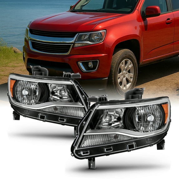 AKKON - For 2015-2022 Chevy Colorado Halogen Models Left+Right Side Headlights Headlamp Pair