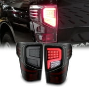 AKKON - For 2016-2021 Nissan Titan Light Tube Premium Tail Lamps Assemblies - Black Smoke Housing