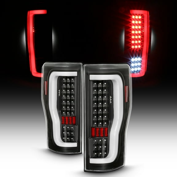 AKKON - For 2017-2019 Ford F250/F350 SuperDuty Full LED DRL Bar Tail Lights Black Housing Clear Lens Set