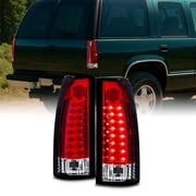 AKKON - For 88-98 Chevy C/K Series Pickup Truck GMC Sierra Rear Red Clear LED Tail Lights Brake Lamps Pair