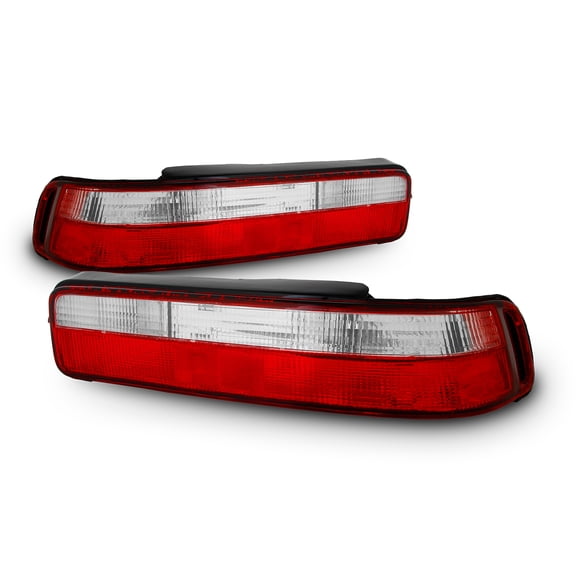 AKKON - For 90-93 Acura Integra DA DB 2DR Coupe Red Clear Lens Tail Brake Lights Assembly L R