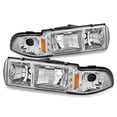 thumbnail image 1 of AKKON - For 91-96 Chevy Impala Caprice Replacement Clear 1 Piece LED Headlights/Corner Signal Lamps Left + Right, 1 of 7
