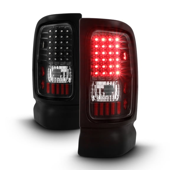 AKKON - For 94-01 Ram 1500 94-02 Ram 2500 3500 Pickup Truck Black LED Tail Lights Brake Lamps Replacement Pair