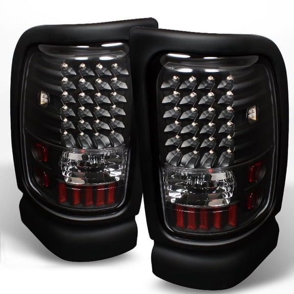 AKKON - For 94-01 Ram 1500 94-02 Ram 2500 3500 Pickup Truck Black LED Tail Lights Brake Lamps Replacement Pair