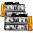 thumbnail image 1 of AKKON - For 94-99 GMC Full Size Pickup Truck Suburban Sierra Headlights w/Corner + Bumper Signal Lamps 8pcs Set, 1 of 7