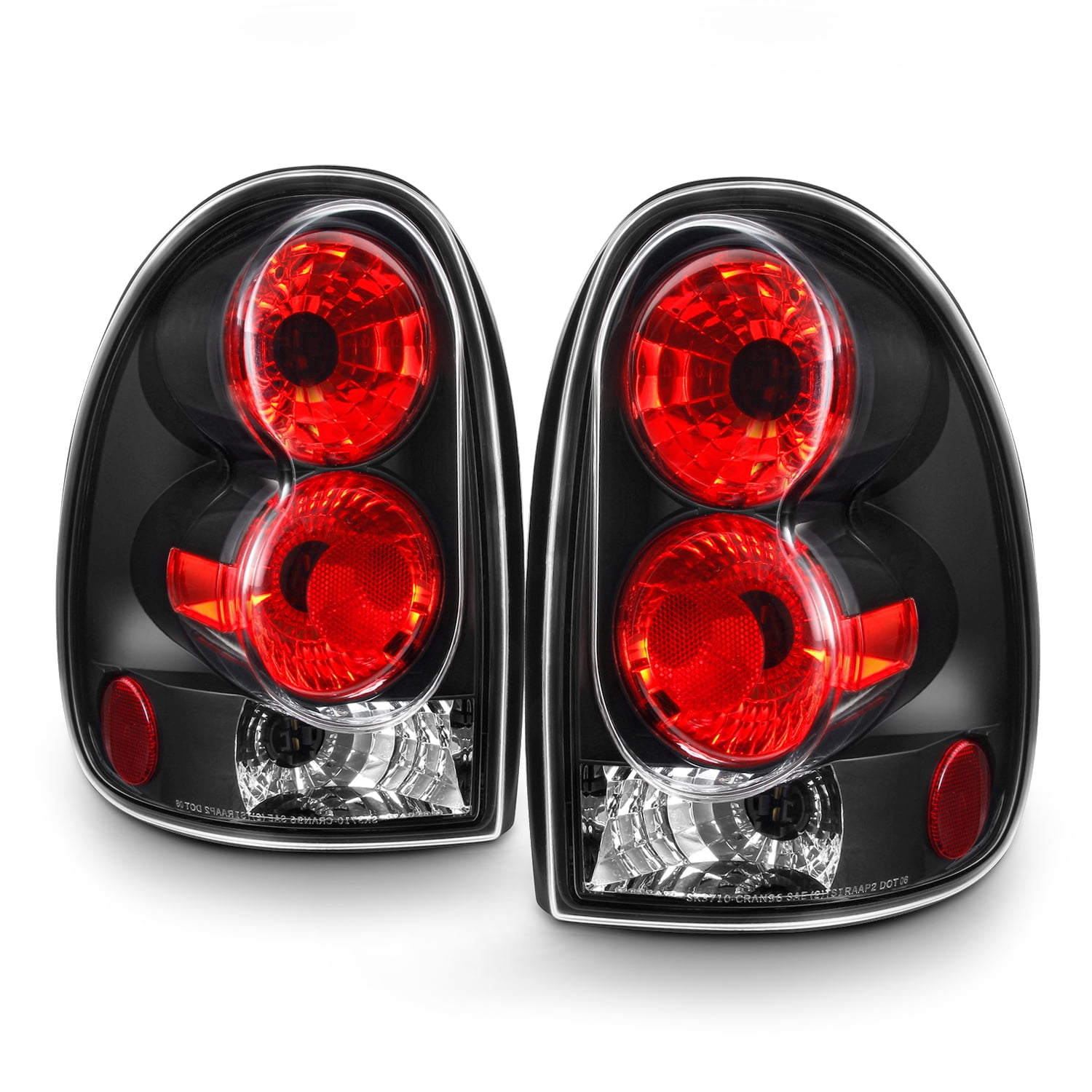 AKKON - For 96-00 Dodge Caravan| Chrysler Town & Country Black Bezel Tail Lights Brake Lamps Pair