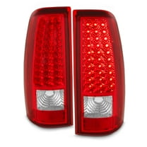 AKKON - For 99-02 Chevy Silverado 09-03 GMC Sierra Pickup Truck Red Clear G2 LED Tail Lights Brake Lamps Pair