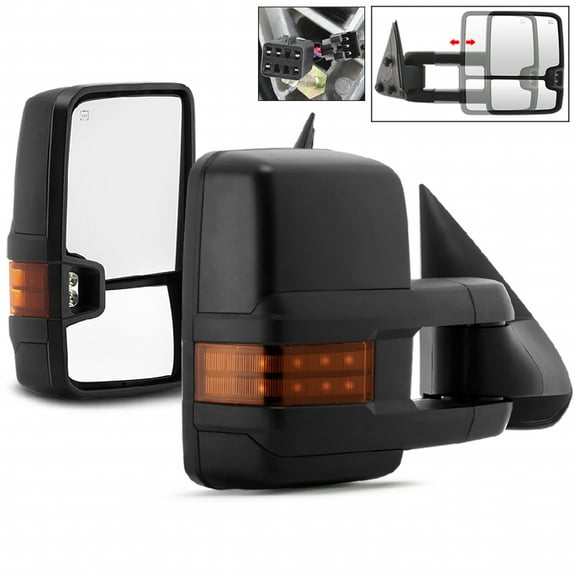 AKKON - For 99-02 Chevy Silverado Pickup Truck Extendtable Towing Power Heated Side Mirrors Left + Right Pair Set