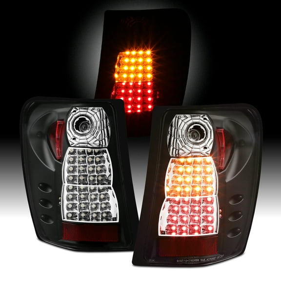 AKKON - For 99-04 Jeep Grand Cherokee SUV Black Bezel LED Tail Lights Brake Lamps Replacement Pair Left   Right