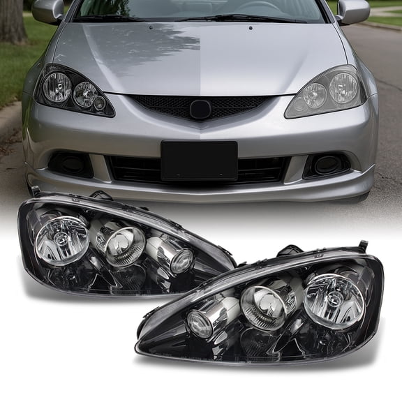 AKKON - For Acura RSX Integra DC5 Clear Chrome Headlights Front Lamps Replacement Pair Left + Right Set