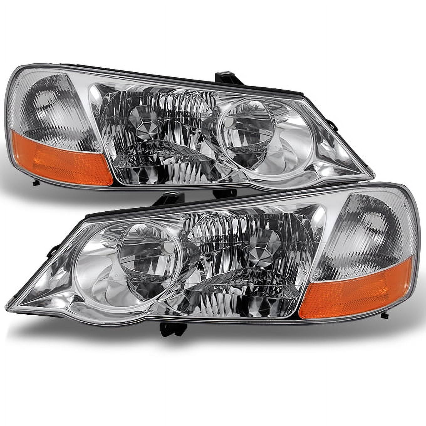 AKKON - For Acura TL UA5 Chrome Clear HID-D2R Xenon Type Headlights Front Lamps Repalcement Left + Right Pair