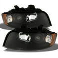 thumbnail image 1 of AKKON - For Audi A4/S4 OE Replacement Black Bezel Halogen Type Projector Headlights Driver/Passenger HeadLamps, 1 of 3