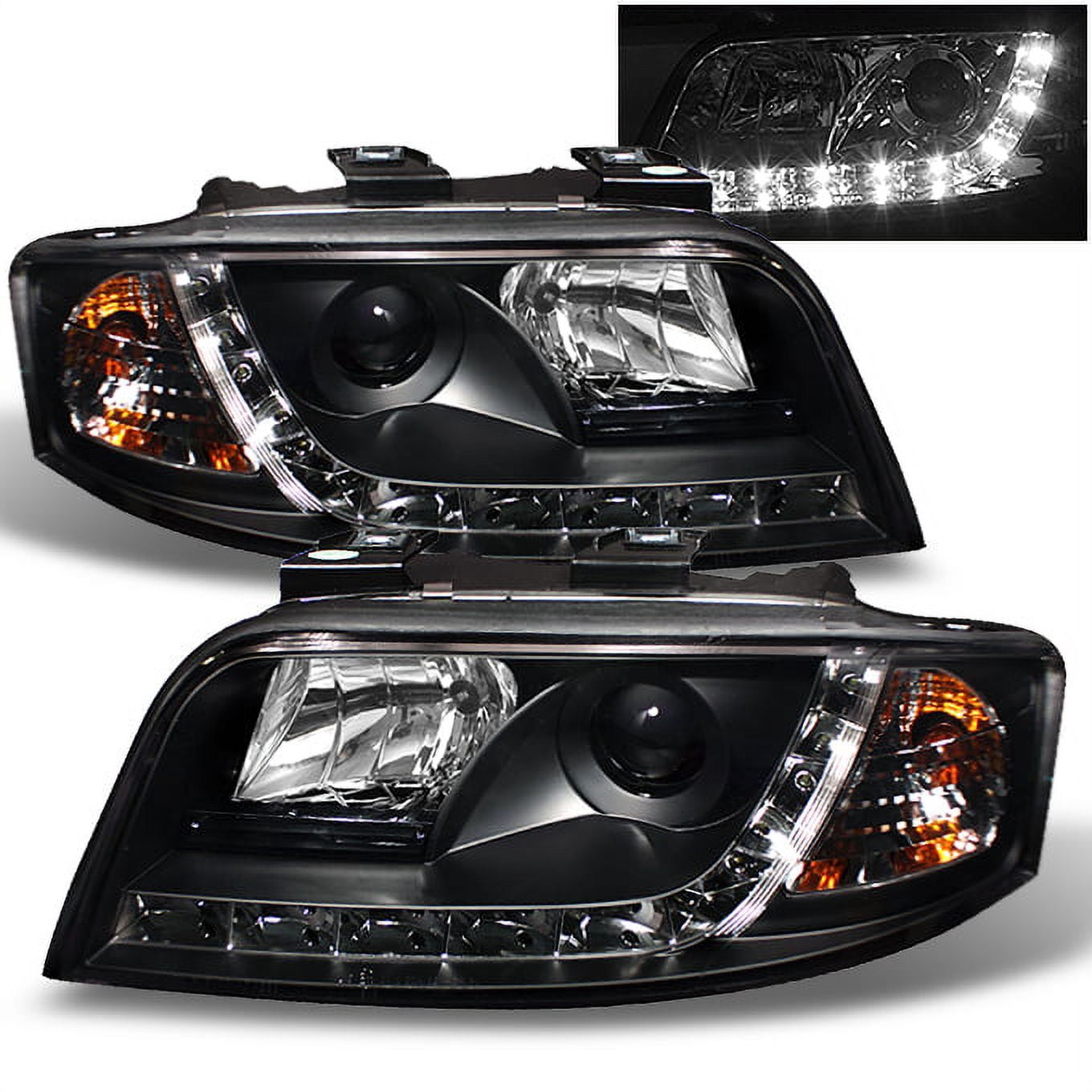 FK LED Headlights LED DRL Projector Audi A6 4B C5 01-04 black S6 S-Line RHD