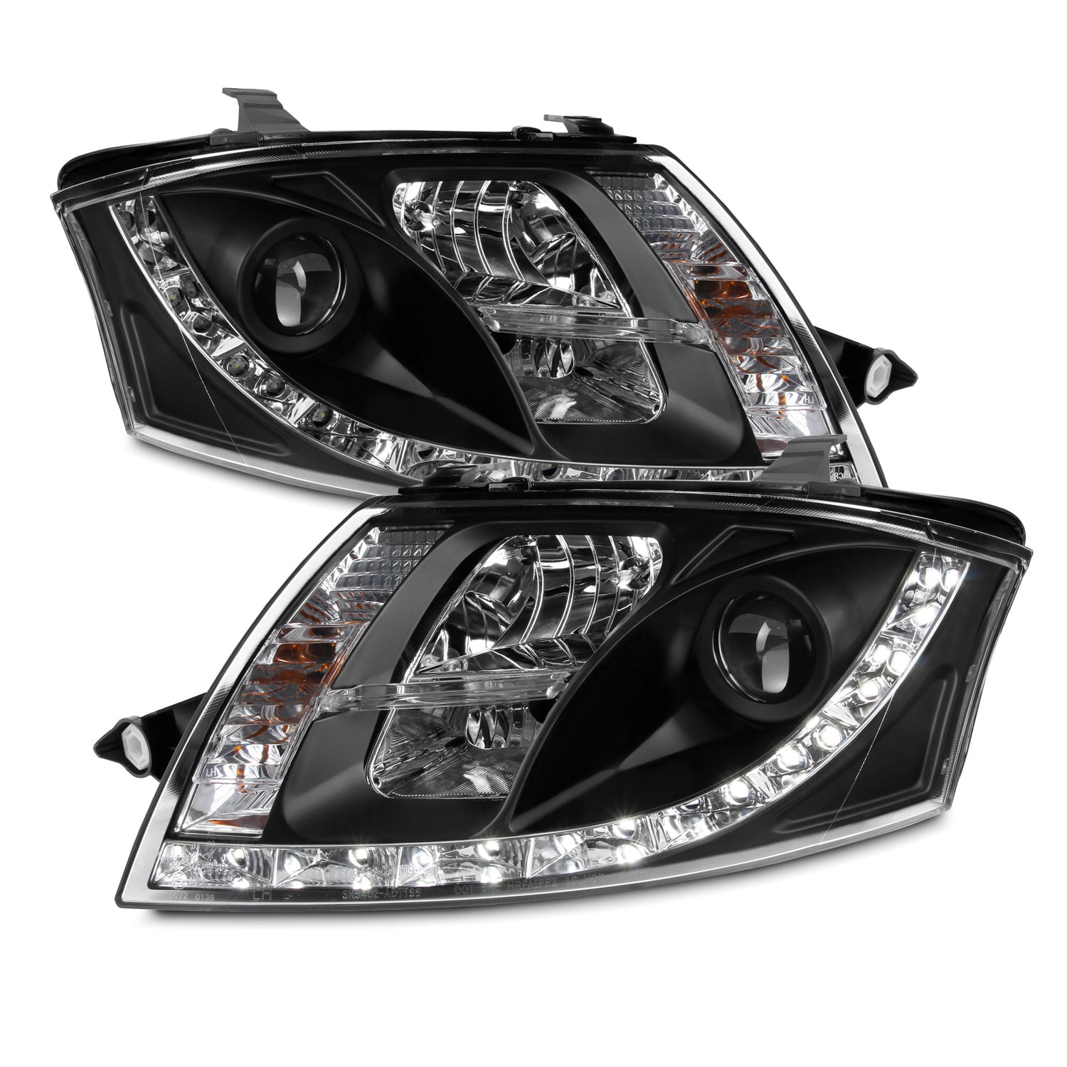 AKKON For Audi TT MK1 Type 8N Black Bezel DRL LED Strip Halogen Type akkon-for-audi-tt-mk1-type-8n-black-bezel-drl-led-strip-halogen-type