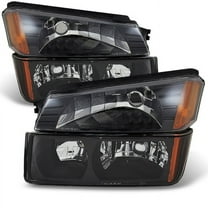 AKKON - For Avalanche Body Cladding Model Black Bezel Headlights Front Lamps Bumper Signal Lights Lamps Set