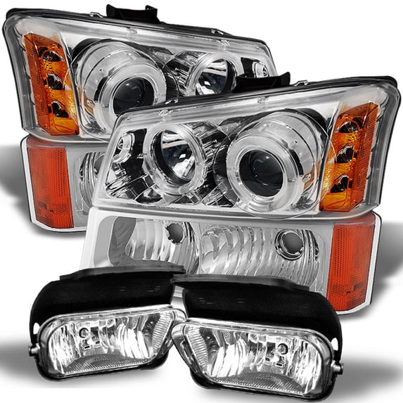 AKKON - For Avalanche Silverado 1500 2500 3500 Clear Dual Projector LED Headlights+Bumper Signal+Fog Lamps