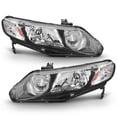 thumbnail image 1 of AKKON - For Black 06-11 Honda Civic 4 Doors Sedan Headlights Front Lamps Direct Replacement Left + Right Pair, 1 of 6