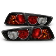 AKKON - For Black 08-17 Mitsubishi Lancer 08-15 Lancer Evolution EVO X 4pcs Rear Tail Lights Brake Lamps Set
