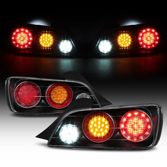 AKKON - For Black 2000 2001 2002 2003 Honda S2000 Left+Right Driver & Passenger Side LED Taillights Brake Lamp