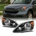 thumbnail image 1 of AKKON - For [Black] 2007 2008 2009 2010 2011 Honda CRV CR-V Driver and Passenger Side Headlights Pair, 1 of 6