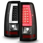 AKKON - For Black 99-02 Silerado Pickup LED Tube Tail Lights Brake Lamp Replacement Driver And Passenger Side