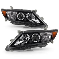 AKKON - For Black Bezel 10-11 Toyota Camry Projector Headlights Front Lamps Direct Replacement Left   Right