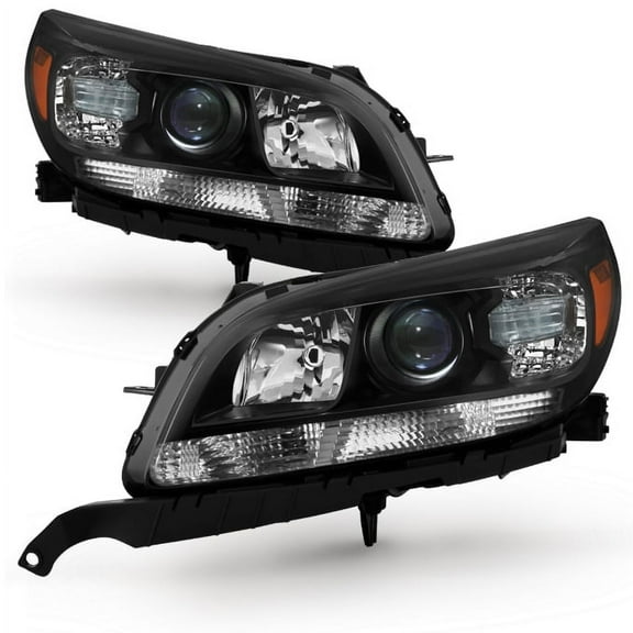 AKKON - For Black Bezel 13-15 Chevy Malibu LT/LTZ Models Headlights Front Lamps Direct Replacement Left +Right