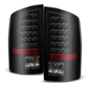 AKKON - For Black Smoke 07-08 Dodge Ram 1500 07-09 Ram 2500 3500 Pickup Truck LED Tail Lights Pair Replacement