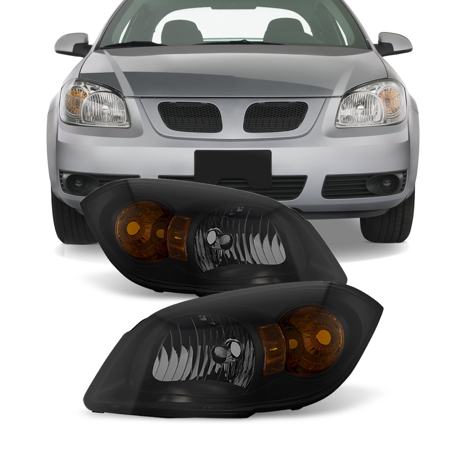 AKKON - Black Smoke Headlights Assembly for 07-10 Pontiac G5, 05-10 ...