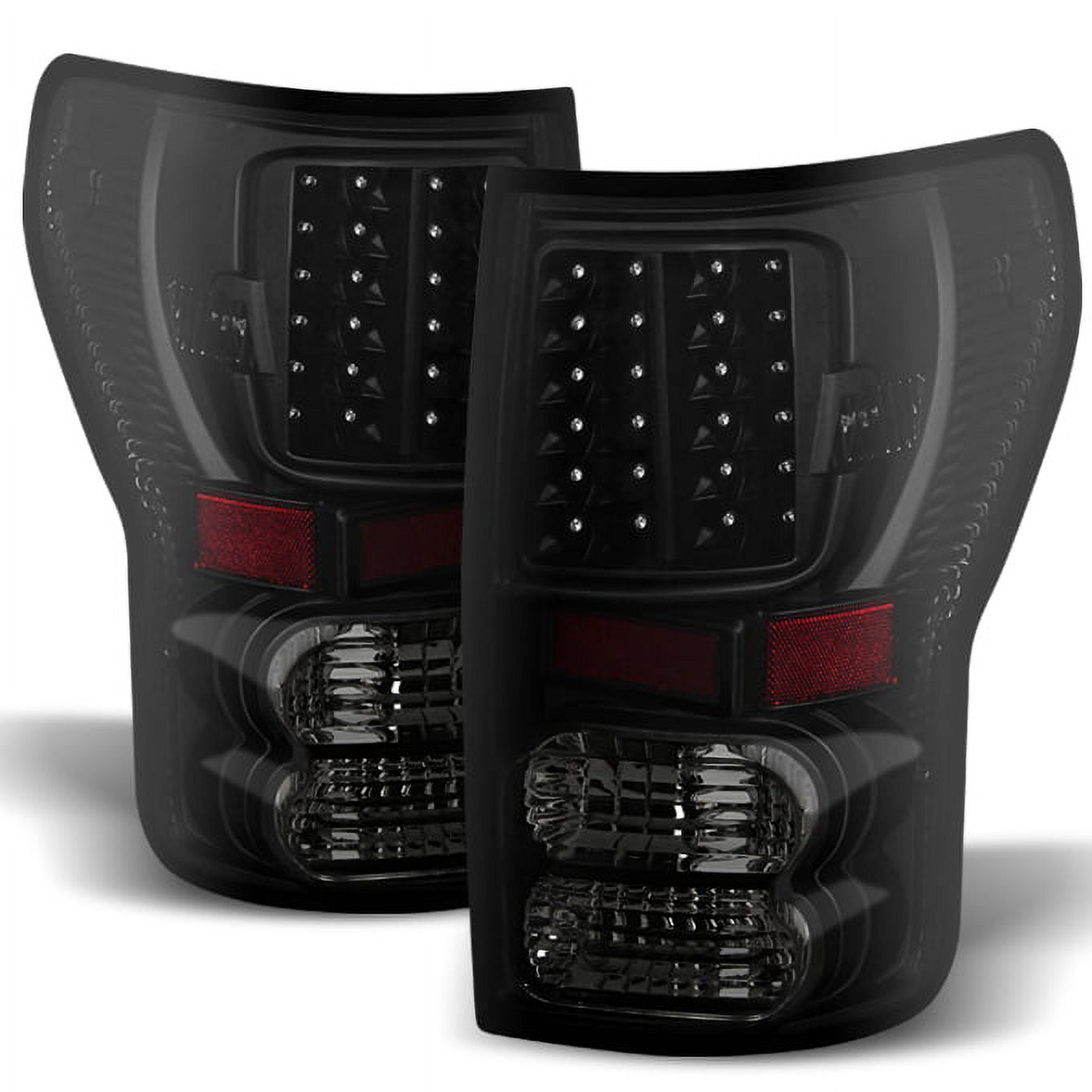 AKKON - For Black Smoke 07-13 Toyota Tundra Pickup Truck LED Tail Lights Brake Lamp Replacement Left + Right