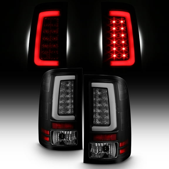 AKKON - For Black Smoked 2007-2013 GMC Sierra 1500 07-14 2500 3500 HeavyDuty Tube LED Tail Brake Lights Pair