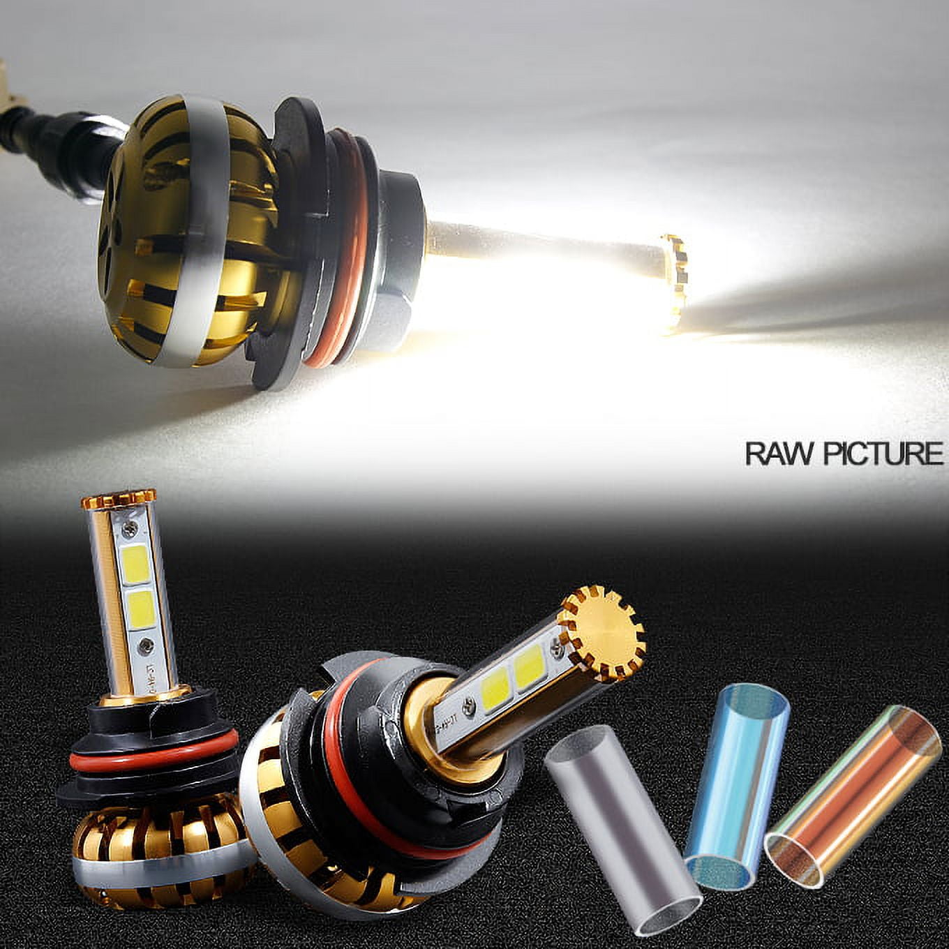 AKKON - For COBRA H4 9003 Gold 12V 60W 4900LM High/Low LED Headlight ...