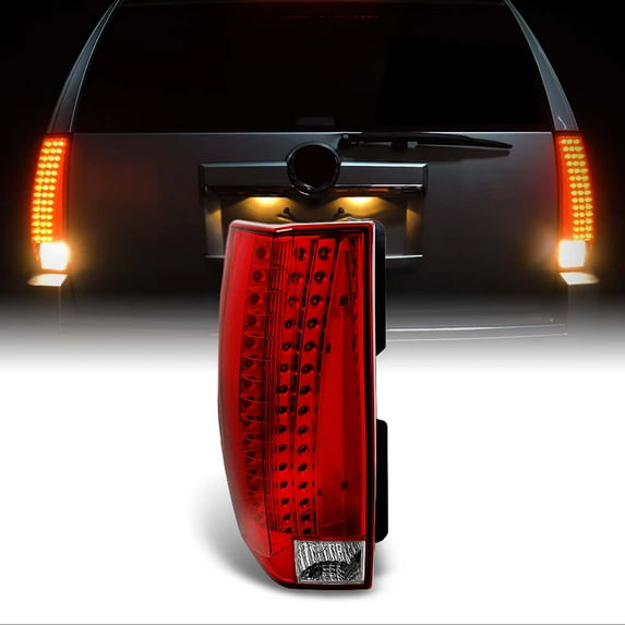 AKKON - For Cadillac Escalade Red Clear Rear LED Tail Lights Brake Lamps Driver Side Left Replacement Assembly
