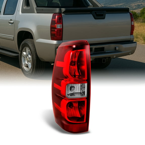 AKKON - For Chevy Avalanche Pickup Rear Red Clear Tail Light Tail Lamp Brake Lamp Driver Side Replacement