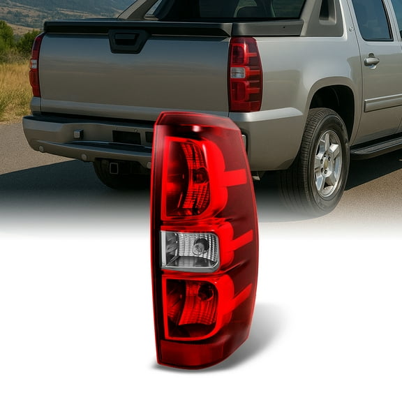 AKKON - For Chevy Avalanche Pickup Red Clear Tail Light Tail Lamp Brake Lamp Passenger Right Side Replacement