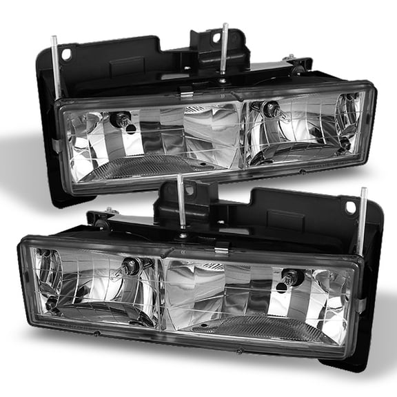 AKKON - For Chevy C/K 1500/2500/3500 Tahoe Suburban Silverado Full Size C10 Headlights LH/RH Chrome Headlight